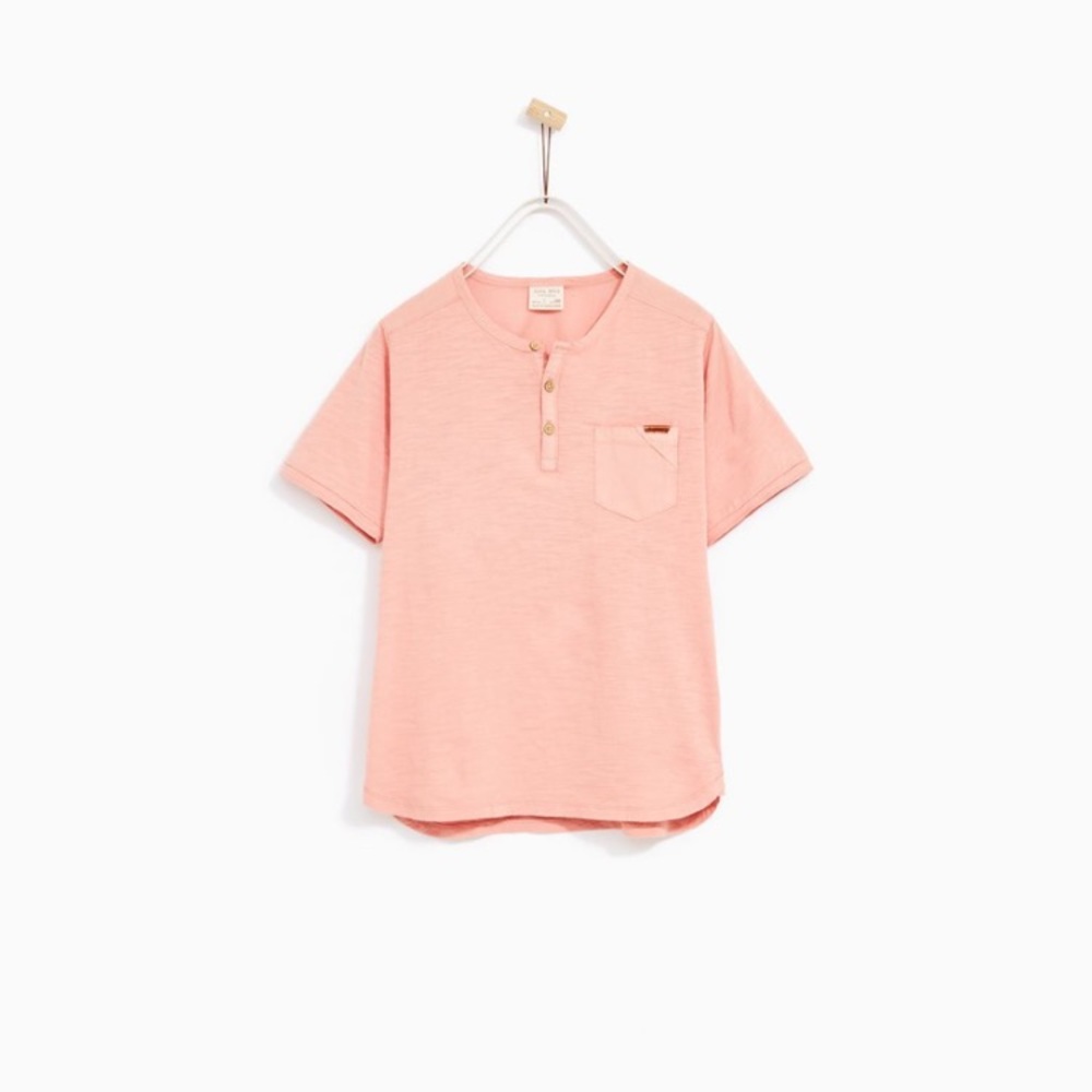 Zara Basic Boys Henley Shirt